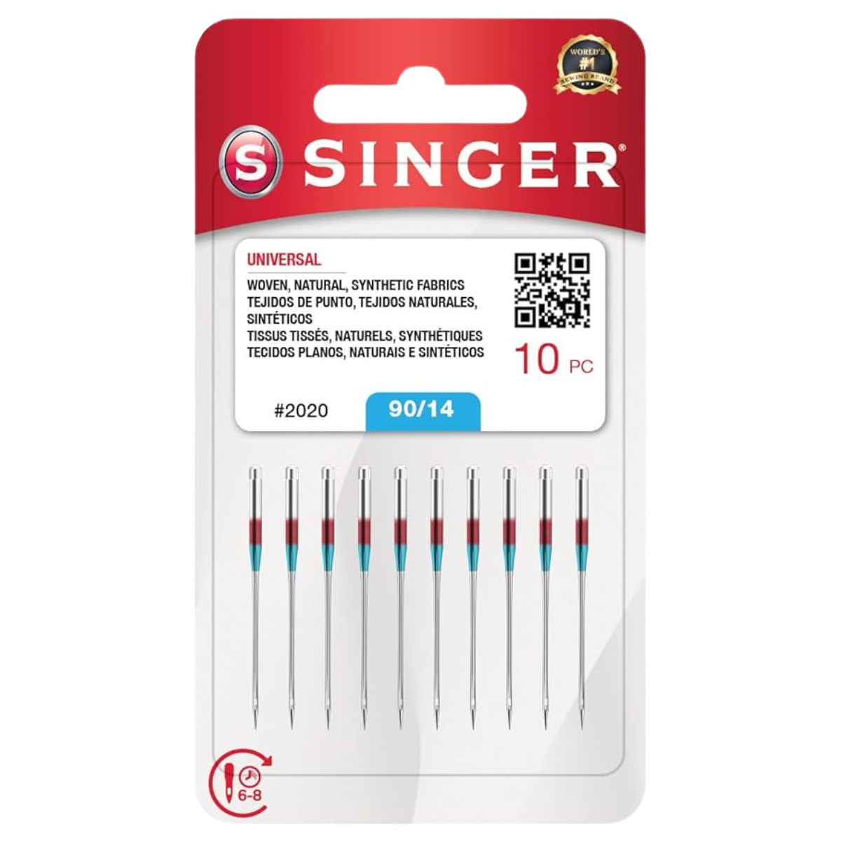 Aguja Singer 90/14 2020 (Punta Normal), Set 10 Unidades