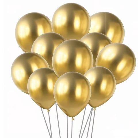 Balloons Ztikug, 50 Unidades, 30 Cm, Látex Metálico Dorado, Fiesta De Cumpleaños