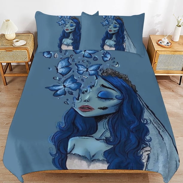 Corpse Bride Duvet Cover Set 3 Piece Bedding Set Double Sided Printing Decorative Comforter Cover Set
