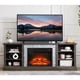 thumbnail image 2 of Large TV Desk Storage Rack with Faux Stacked Stone Surround,Media Console Table with Large Storage Cabinet,Modern TV Stand with 23" Fireplace Insert,GREY, 70.12"W*15.35"D*25.83"H, 2 of 3