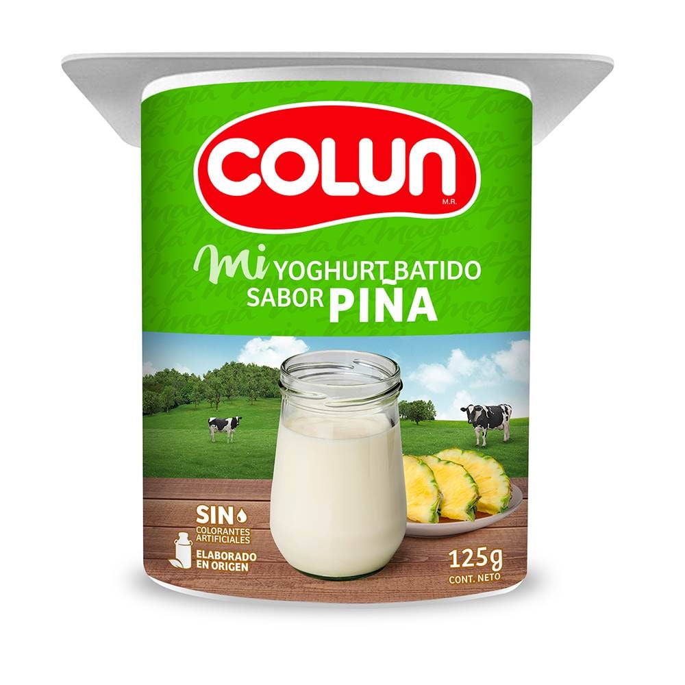 Yoghurt Batido Sabor Piña Pote 125 g Colun