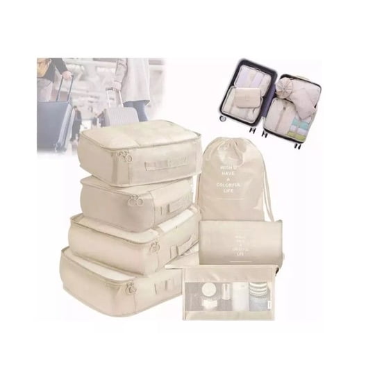 Genérico - Set 9 Organizadores De Equipaje De Viaje Bolsa Ropa Interior Beige