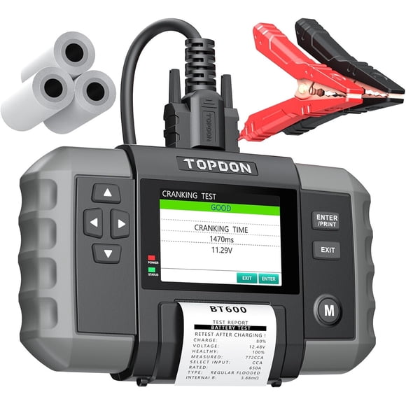 Tester de Batería TOPDON BT600 12V/24V con Impresora