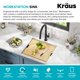 thumbnail image 4 of Fregadero de cocina Kraus Kore, estación de trabajo empotrada, 21 pulgadas, acero inoxidable, 4 of 8