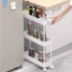 thumbnail image 2 of Carrito de Almacenamiento SPACELEAD Delgado de 3 Niveles con Ruedas Blanco 13x40x61cm, 2 of 7