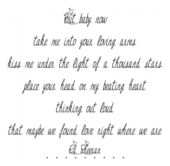 Rienda Libre Graphics - Decomural Ed Sheeran Thinking Out Loud Song Lyric Ws-34092