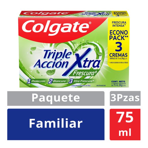 Pasta Dental Colgate Triple Acción Extra Frescura, 90 g 3 Un