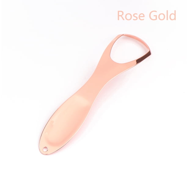 1PC Tongue Scraper Cleaner Surgical Grade Pro Eliminate Bad Breath Stainless Steel Metal Tongue Brush Dental Kit For Adults