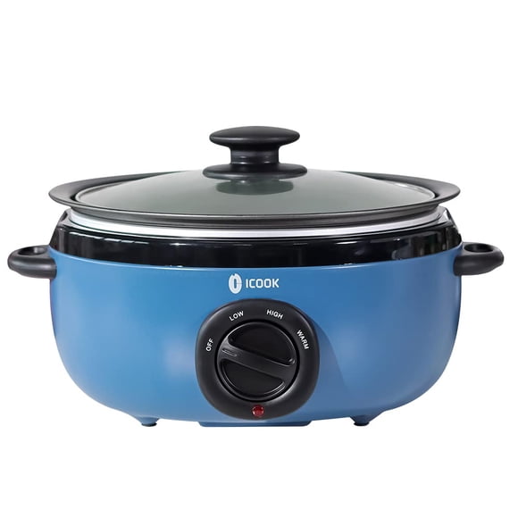 Olla de Cocción Lenta ICOOK USC-65-OP001BL 6.5 Cuartos Azul