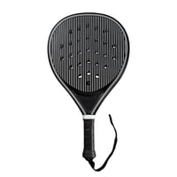 Magideal - Pala De Pádel Ligera Con Superficie De Fibra De Carbono, Núcleo De Espuma, Diseño Redondo, Agarre Cómodo, Adecuada Para Niños, Entrenamiento Al Aire L Negro