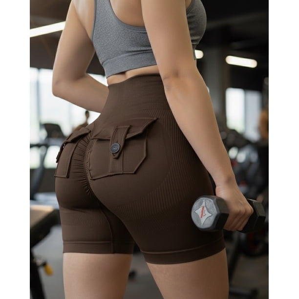 Short Deportivo Mujer Push Up con Bolsillo Trasero