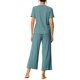 thumbnail image 3 of INSPIRE CHIC Conjunto de Pijama de Mujer Acanalado de Manga Corta Modal con Puños con Volantes y Pantalones de Descanso Suaves L Azul Lago, 3 of 6