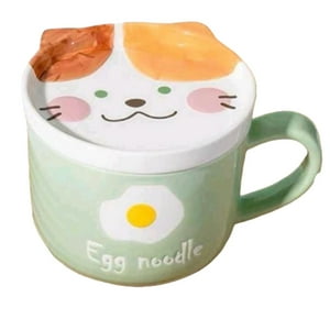 Total Upgrate - Tazon Taza Mas Plato De Cerámica Verde Gatito Japones