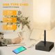thumbnail image 3 of Lámpara de mesa YIDPU para recámara con puertos de carga USB C+A, 2 piezas, 3 of 9