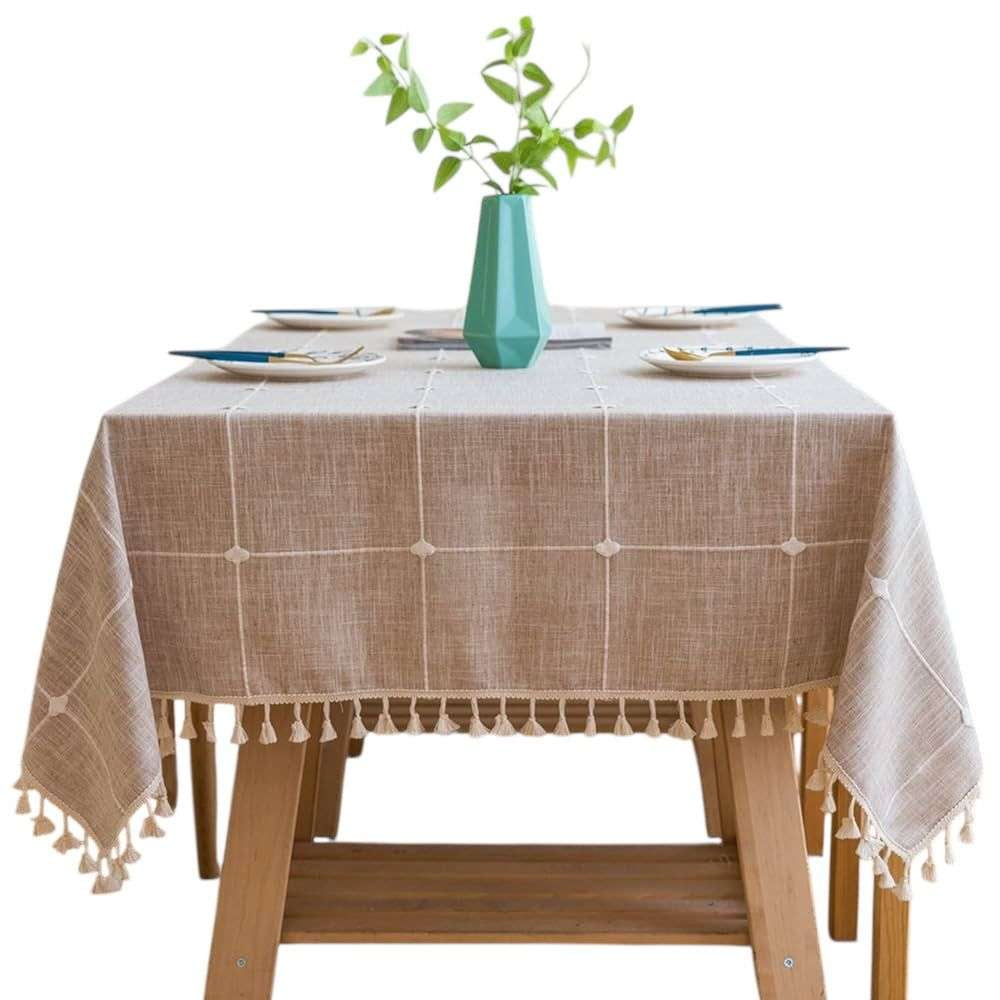 Oem - Mantel De Algodon Mesa Cuadrado Diseño Linea 140x180cm 3