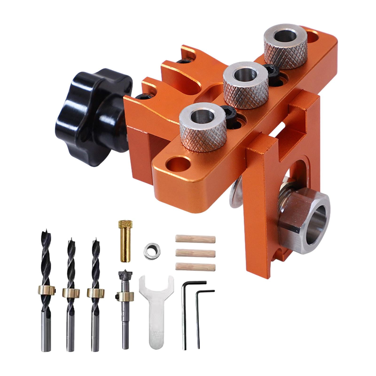 Magideal - Herramienta De Perforación Para Carpintería, Taladro De Espiga, Carpintería 3 En 1, Guías De Metal, Junta De Carpintería, Guía De Broca Autocentrante