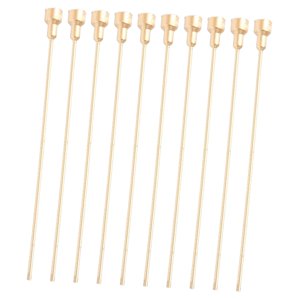 Magideal - 10 Uds 20Cm Flor Diy Artesanía Rama Flor Poste Extensión Corona Para Fiesta De Cumpleaños Hogar Micro Paisaje Hacer Accesorios , Dorado