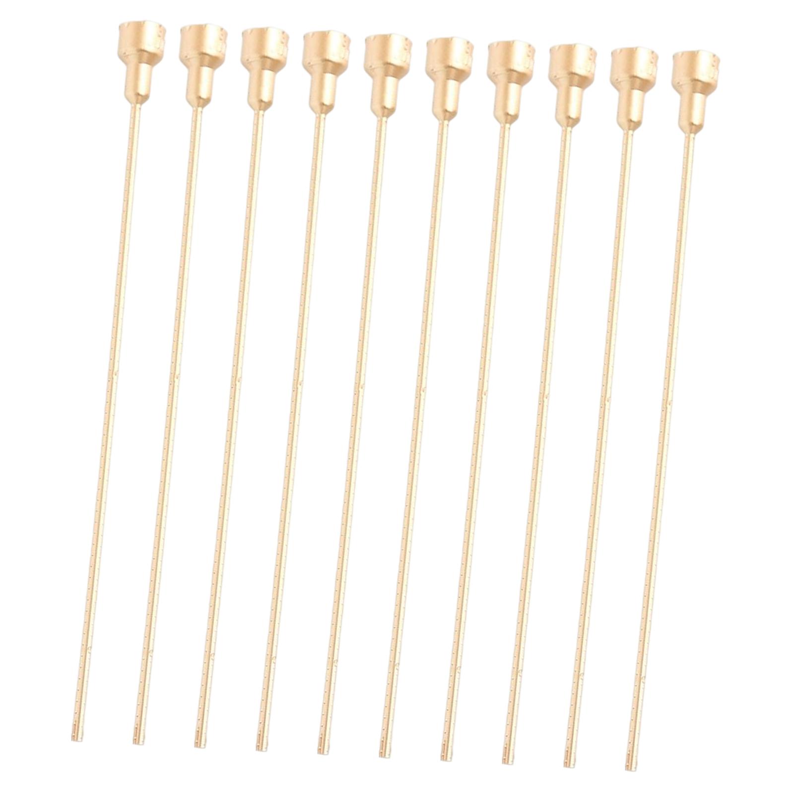 Magideal - 10 Uds 20Cm Flor Diy Artesanía Rama Flor Poste Extensión Corona Para Fiesta De Cumpleaños Hogar Micro Paisaje Hacer Accesorios , Dorado