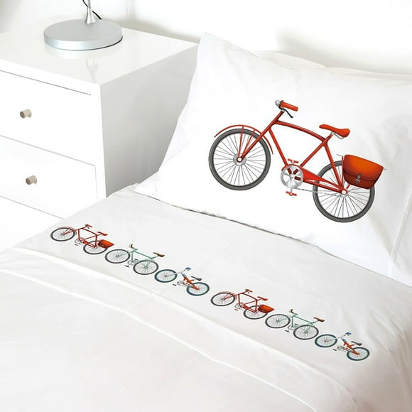 Juego De Sábanas 1,5 Pl Bici Color