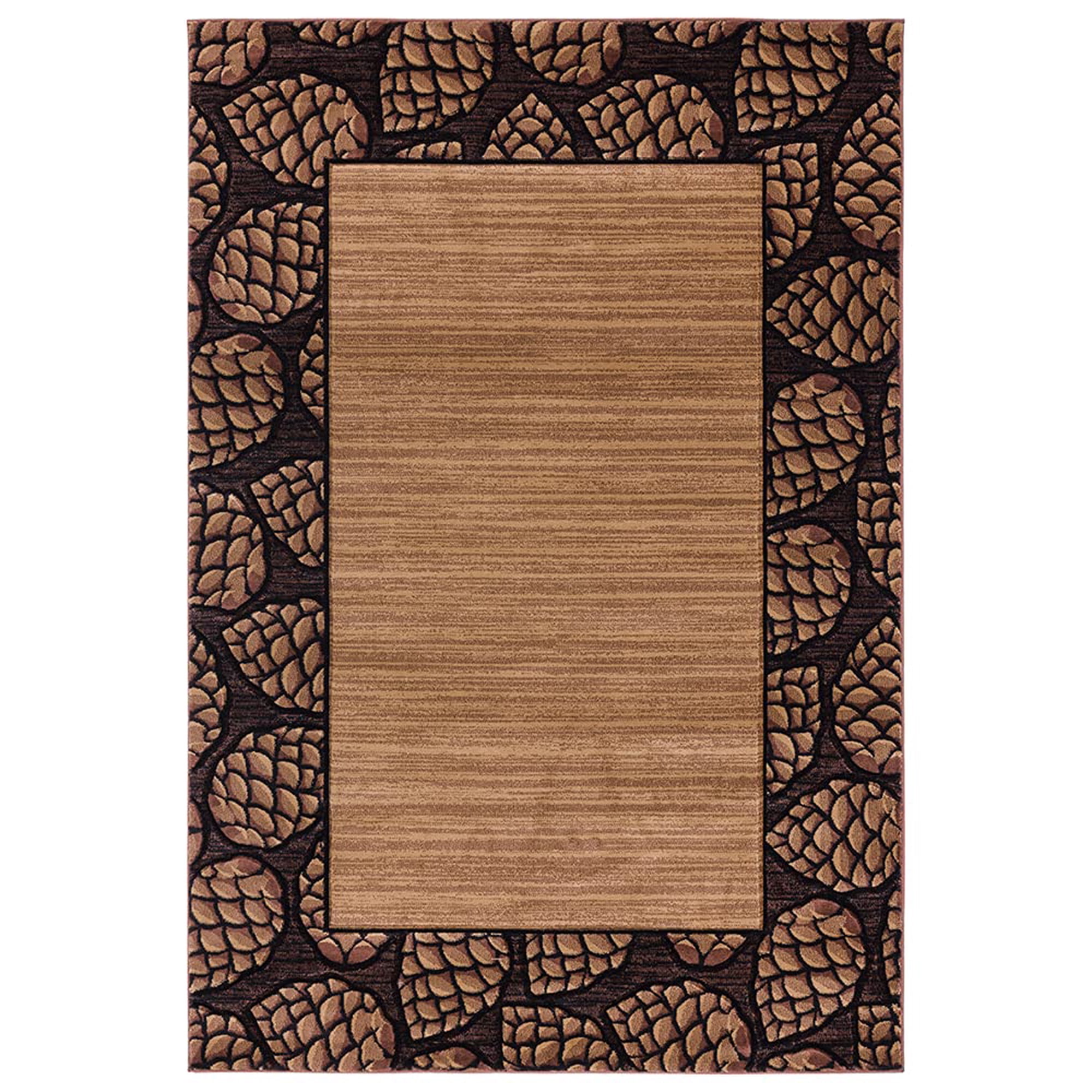 United Weavers Of America - Alfombra Decorativa United Weavers Cottage Con Borde De Pino, Color Beige, 60 X 90 Cm