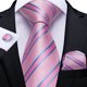 thumbnail image 2 of Corbata formal a rayas seda hombre paño y colleras Rosa y Celeste, 2 of 5