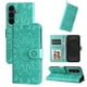 thumbnail image 3 of Funda tipo cartera FOXDOCK para Samsung Galaxy S25 FE , diseño girasol en relieve, cuero PU, cierre magnético, soporte y tarjetero, 3 of 5