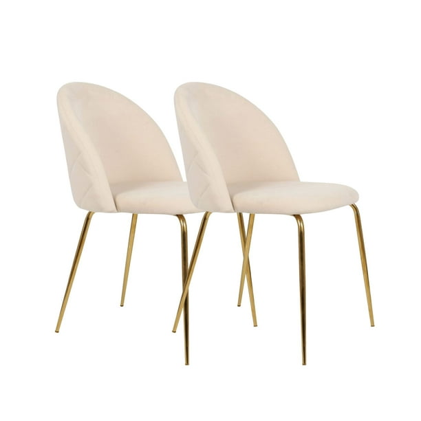 Pack 2 Sillas Sitiales Nordic Felpa Gold - Beige