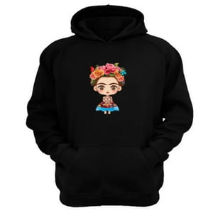 Genérico - Polerón Canguro Frida Negro Talla S Unisex