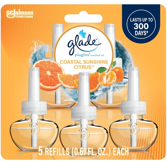 Recambios Glade Plugins para ambientador Coastal Sunshine, 20 ml x 5