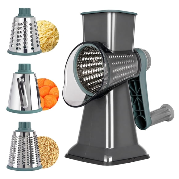 Rallador de Queso Grovix 3 Cuchillas Rotativas con Manivela