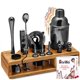 thumbnail image 1 of Kit Bartender Barillio de acero inoxidable negro, 23 unidades, con soporte, 1 of 6