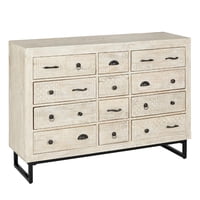 Cómoda 12 Cajones Madera Tallada 127X40X94,5 Cm Atmosphera