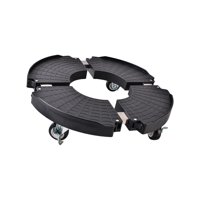 Magideal - Carrito Para Plantas Con Ruedas, Soporte Para Plantas, Ajustable, Con Cerradura, Resistente, Soporte Redondo Para Macetas Grandes, Para Jardín, Interior Y Exterior Negro