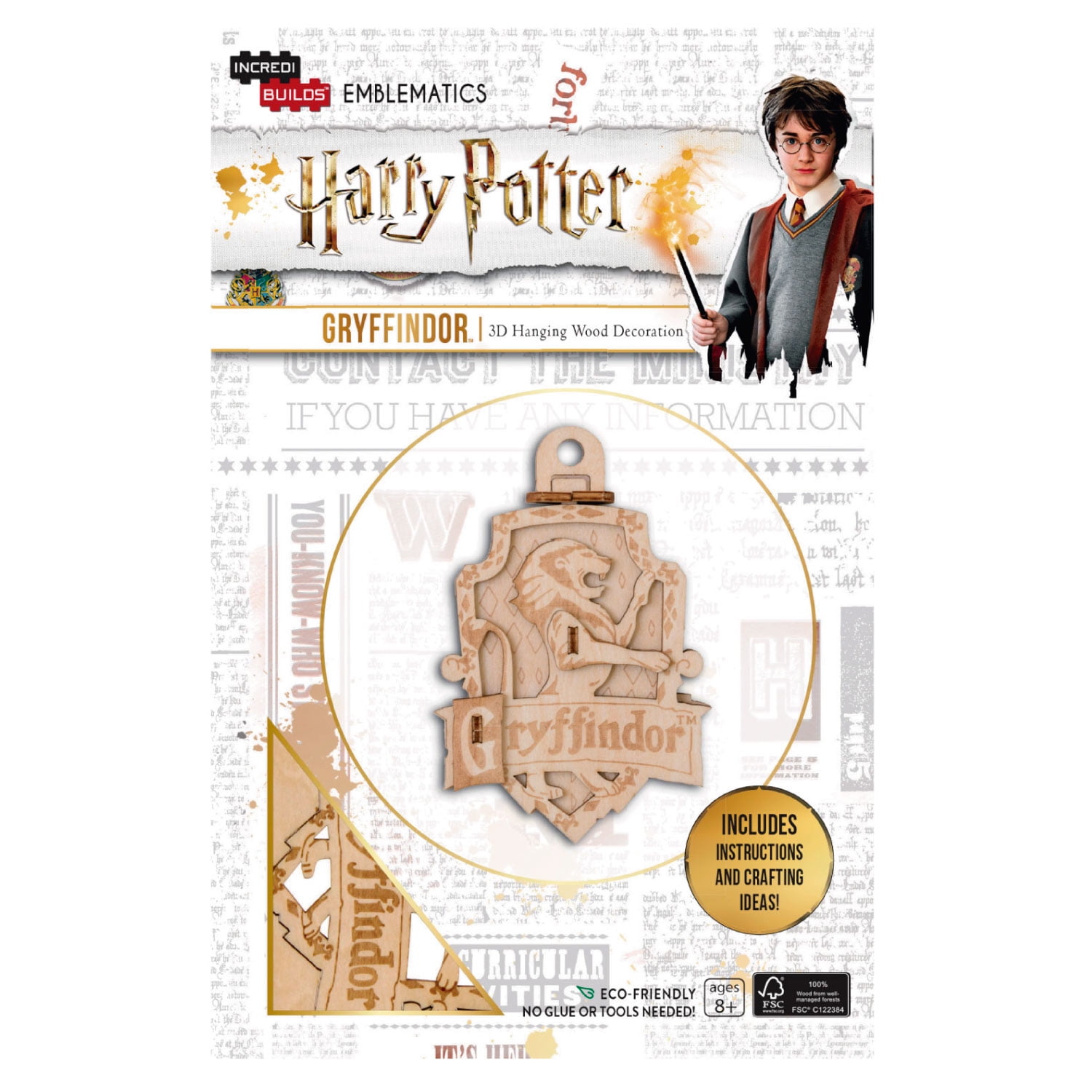 Insight - Emblema Harry Potter Gryffindor Modelo Armable En Madera