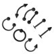 thumbnail image 1 of 8 Piezas Nariz Lengua de labios Ceja Tragus Piercing Body Jewelry 16g Negro, 1 of 5