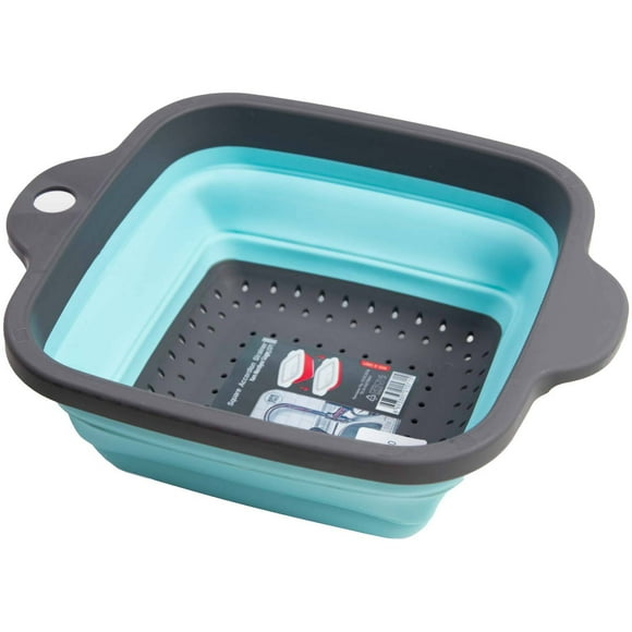 Colador De Plastico Cuadrado Celeste