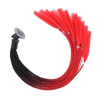 Magideal - Casco De Motocicleta Trenzas Decoración De , Decoración De Cabello, 55 Cm Rampa De Degradado Punk Motocross Peluca Rizada , Negro Rojo B-Negro Rojo