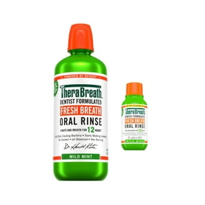 Enjuague Bucal Therabreath Fresh Breath Menta Suave 1L + 90Ml Viaje