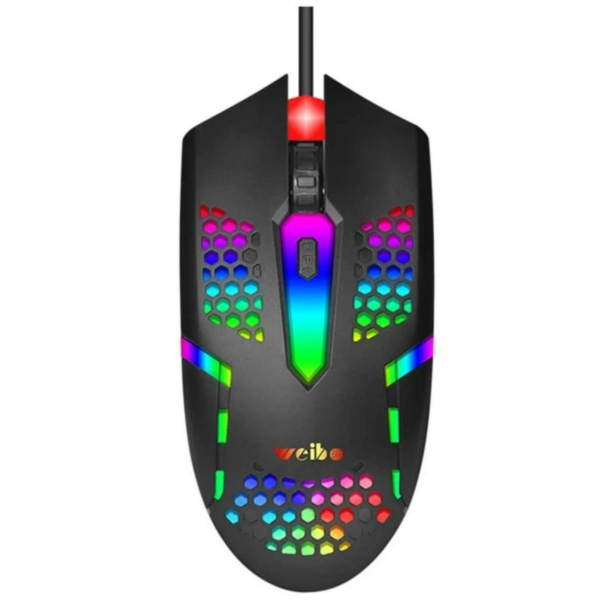 Gen - Mouse Gamer Usb Optico Alambrico Retro Iluminado Negro
