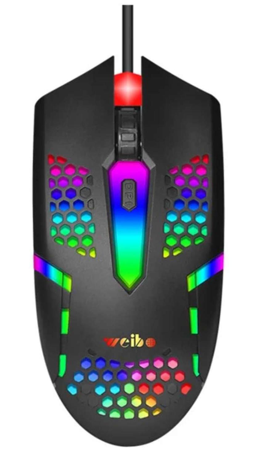 Gen - Mouse Gamer Usb Optico Alambrico Retro Iluminado Negro