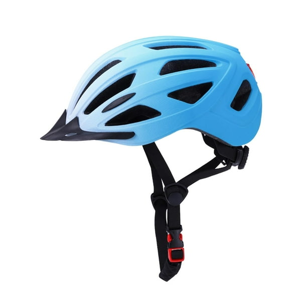 Casco de bicicleta Casco de bicicleta Almohadilla desmontable Accesorios de ciclismo con luz de seguridad LED Casco para adultos Casco de ciclismo par Azul