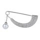thumbnail image 3 of Crystal Pearl Cardigan Clip Suéter Para Mujer Broche Bufanda Abrigo Vestido Plata, 3 of 5