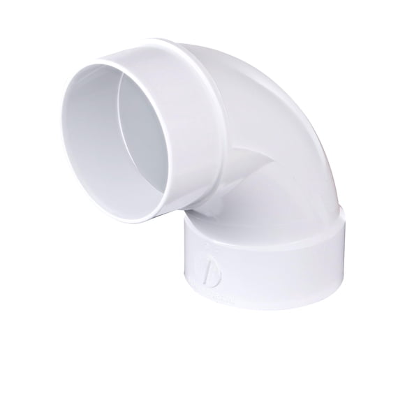 Codo NDS PVC de 90° de giro largo, 10 cm, cubo x cubo de 4 pulgadas