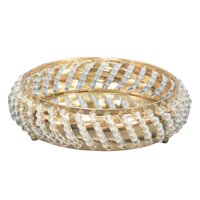 Bothyi - Bandeja Decorativa Con Espejo, Bandeja Adornada Con Espejo De Metal Para Encimera De Sala De Estar