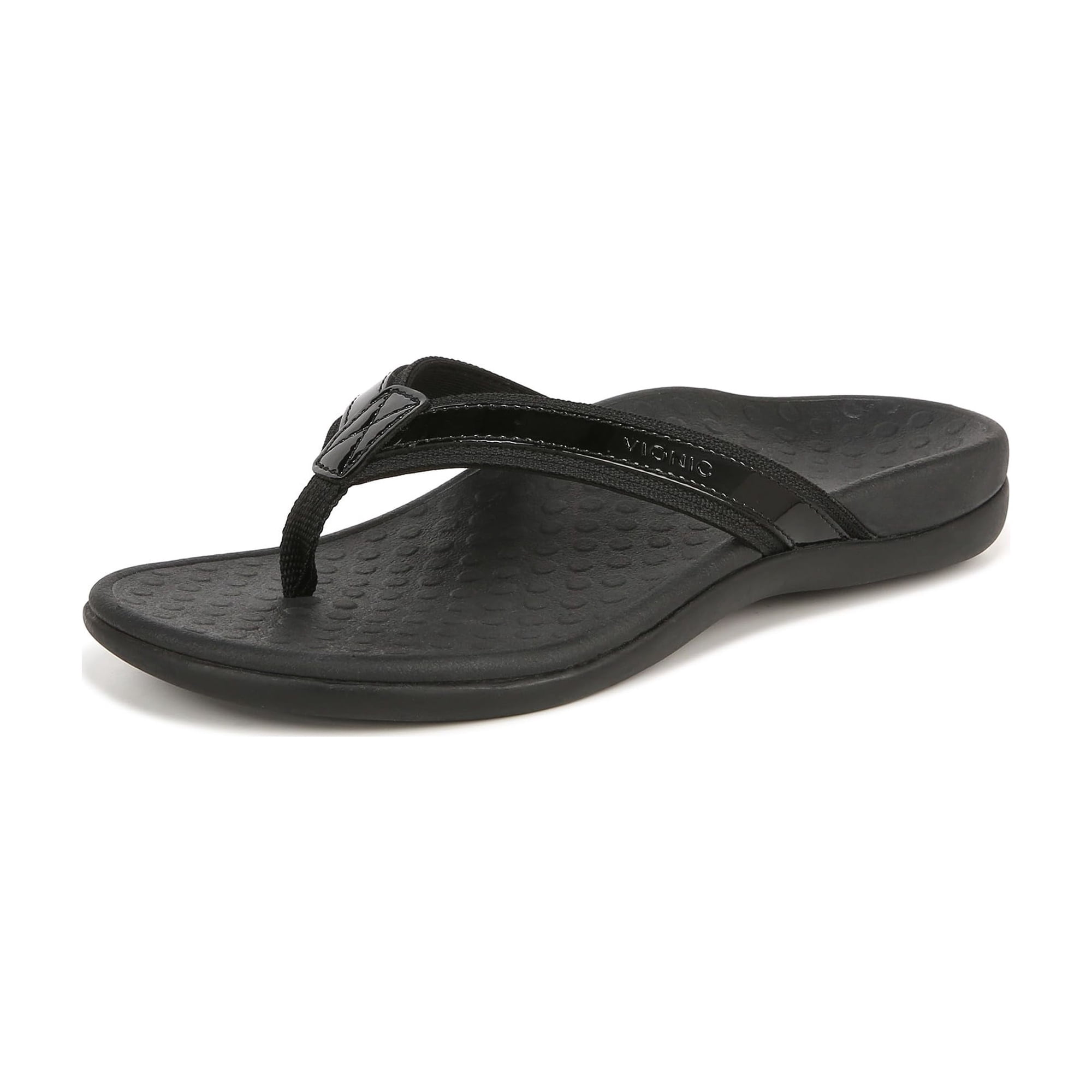 Sandalias Vionic Tide Ii Orthaheel De Piel Para Mujer, Color Negro, Talla 9