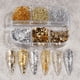 thumbnail image 1 of 6 Grids Platinum Shredded Tin Foil Nail Art Glitter Sequins Gold Silver Platinum Shredded Paper Foil Nail Art Decorations, 1 of 2