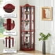thumbnail image 3 of Glass Cabinet Lighted Corner Cabinet Corner Display Curio Cabinet, Glass Display With Light(Included)Bar Cabinet,Wine Cabinet with Adjustable Glass Shelves Carved Decoration Cherry Light(Included), 3 of 3