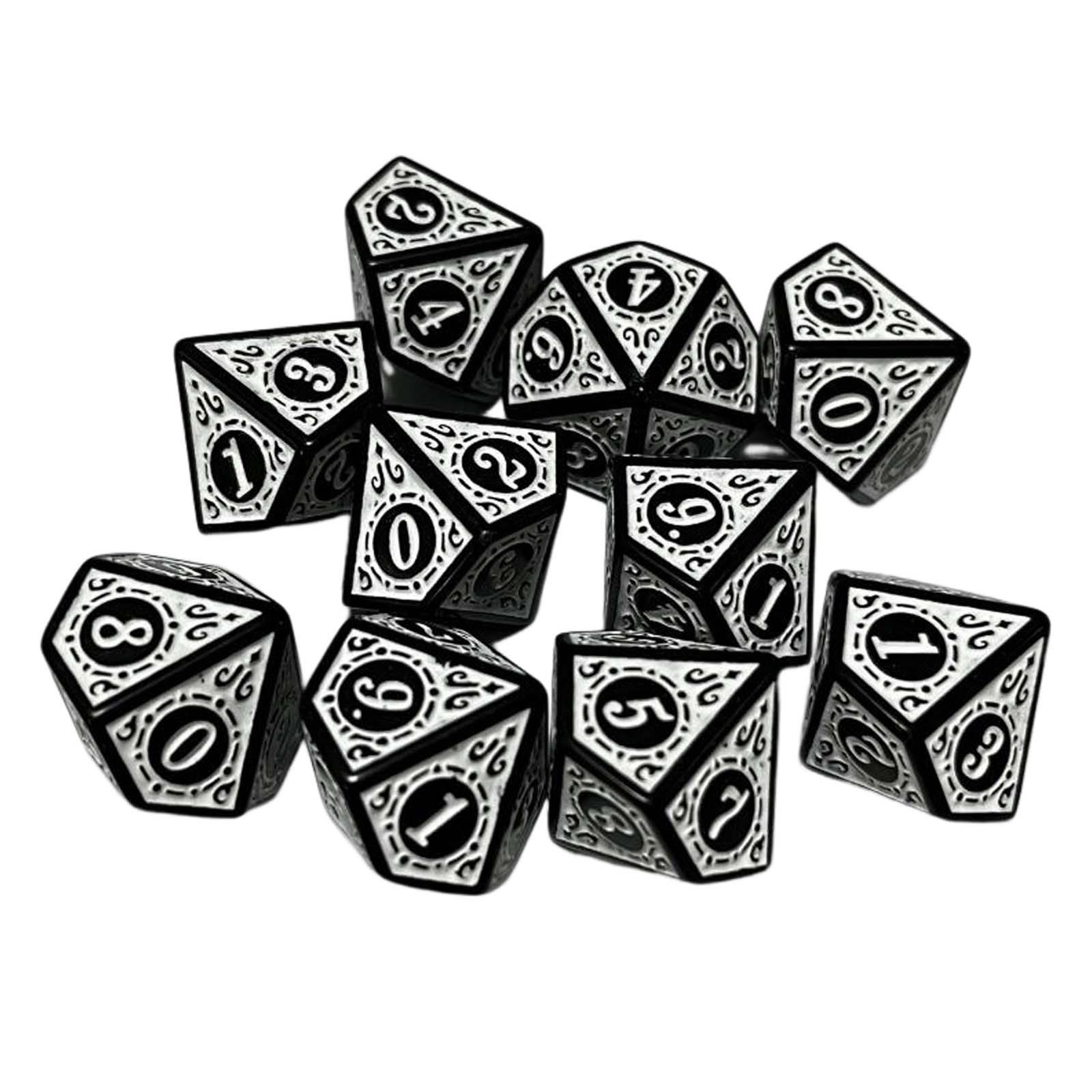 Bothyi - 10X Juego De Dados Poliédricos Juego De Juguetes De Barra Dados Para Juegos De Cartas Juegos De Rol Blanco