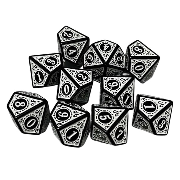 10x Juego De Dados Poliédricos Juego De Juguetes De Barra Dados Para Juegos De Cartas Juegos De Rol Blanco