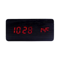 Click Ventas - Reloj Digital Madera Negro Alarma Despertador Temperatura Fecha